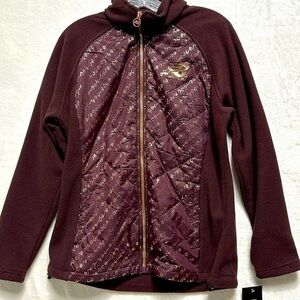 New Balance Womens Full Zip Athletic Performance Runners Jacket Polyester Fleece